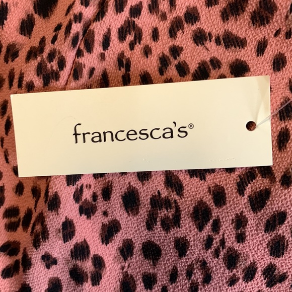 Francesca’s NWT Tiereddrop Rose Leopard Print Women’s Size L Lined Mini Skirt - Picture 15 of 16
